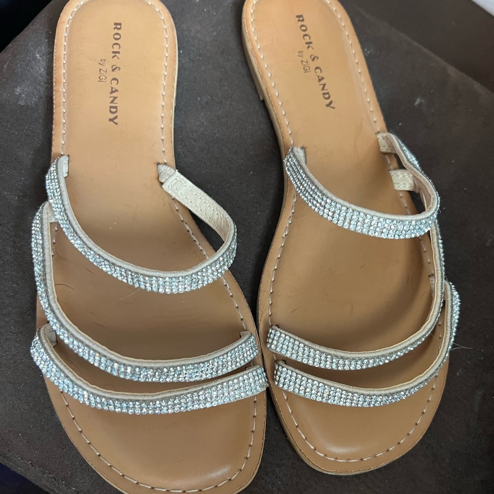 Rock and candy sandal. Silver. Size 9.